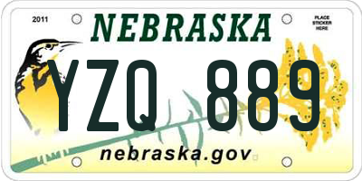NE license plate YZQ889