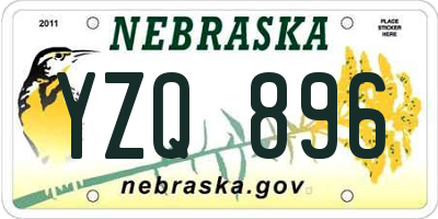 NE license plate YZQ896