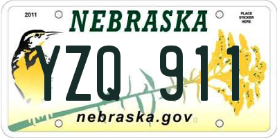 NE license plate YZQ911