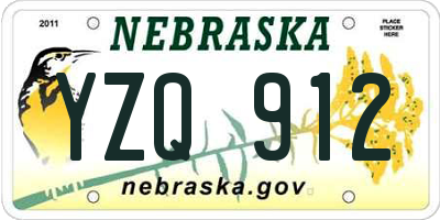 NE license plate YZQ912