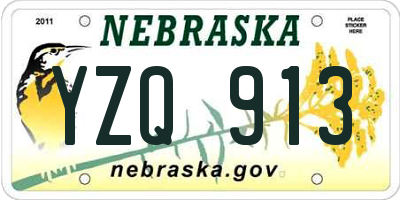 NE license plate YZQ913