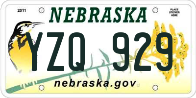 NE license plate YZQ929