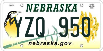 NE license plate YZQ950