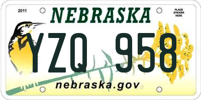 NE license plate YZQ958