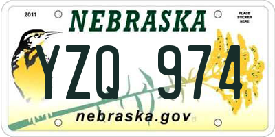 NE license plate YZQ974