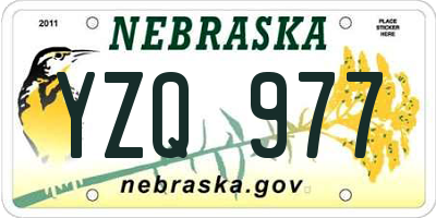 NE license plate YZQ977