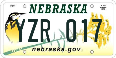 NE license plate YZR017