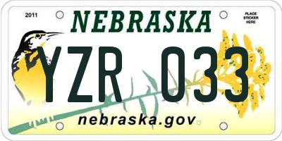 NE license plate YZR033