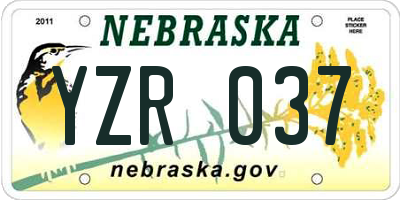 NE license plate YZR037
