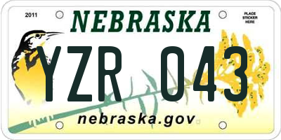 NE license plate YZR043