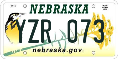 NE license plate YZR073