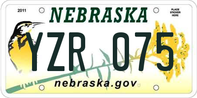 NE license plate YZR075
