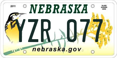 NE license plate YZR077