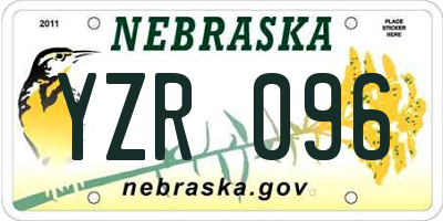 NE license plate YZR096