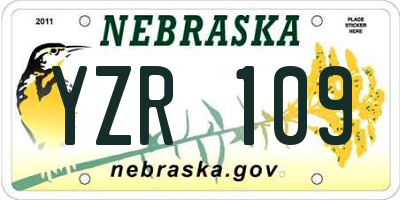 NE license plate YZR109