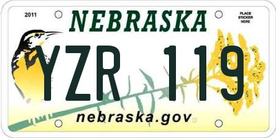 NE license plate YZR119