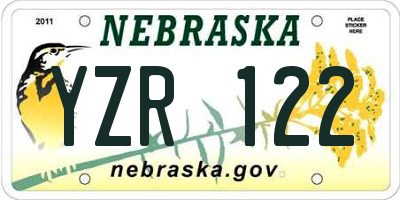 NE license plate YZR122