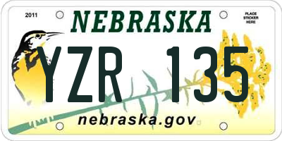 NE license plate YZR135