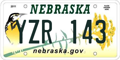 NE license plate YZR143