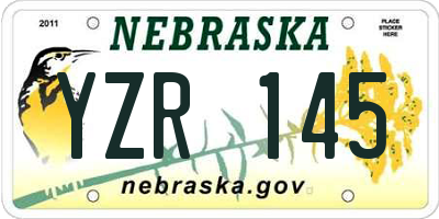 NE license plate YZR145