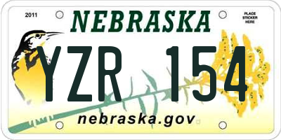 NE license plate YZR154