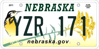 NE license plate YZR171