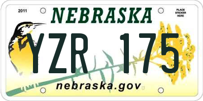 NE license plate YZR175