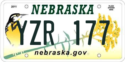 NE license plate YZR177