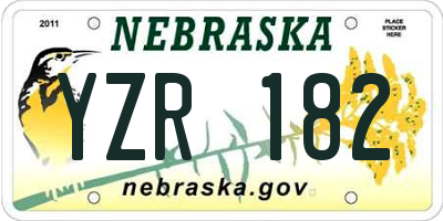 NE license plate YZR182