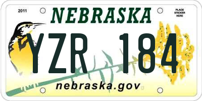 NE license plate YZR184