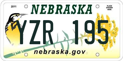 NE license plate YZR195