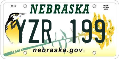 NE license plate YZR199