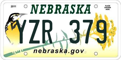 NE license plate YZR379