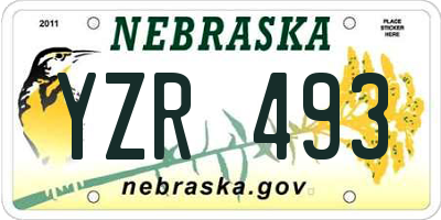 NE license plate YZR493