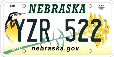 NE license plate YZR522