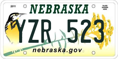 NE license plate YZR523
