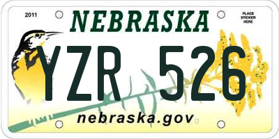 NE license plate YZR526
