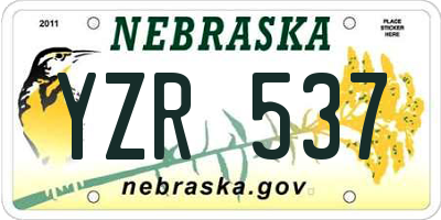 NE license plate YZR537
