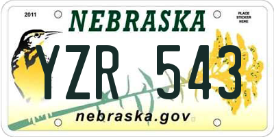 NE license plate YZR543