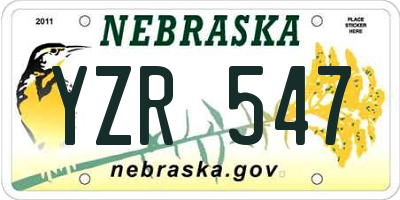 NE license plate YZR547