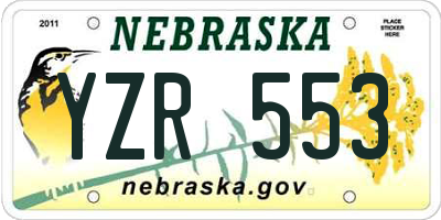 NE license plate YZR553