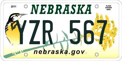 NE license plate YZR567