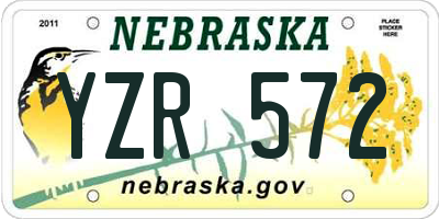 NE license plate YZR572
