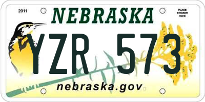 NE license plate YZR573