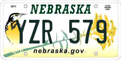 NE license plate YZR579