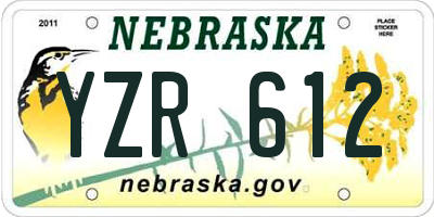 NE license plate YZR612