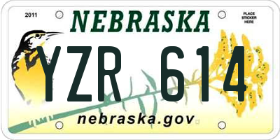 NE license plate YZR614