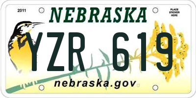 NE license plate YZR619