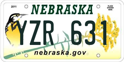 NE license plate YZR631