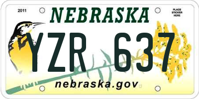 NE license plate YZR637